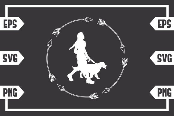 Arrows Circle and Female with Dog