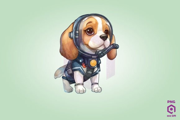 Beagle Wearing Diving Suit