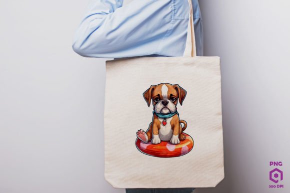 Boxer Wearing Swim Float