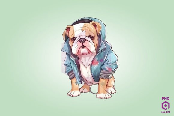 Bulldog Wearing Trendy Fashion