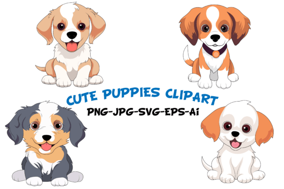 Cute Puppies Cartoon Clipart