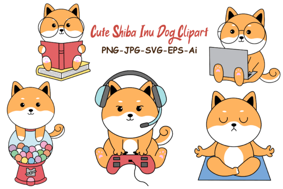Cute Shiba Inu Dog Clipart