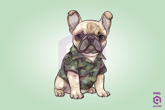 French Bulldog Wearing ARMY Uniform