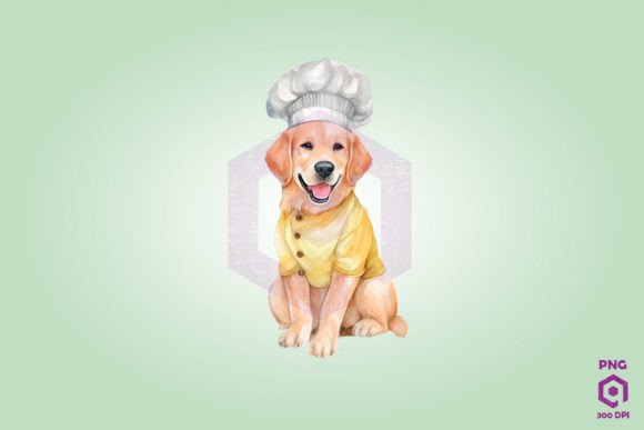 Golden Retriever Wearing Chef Suit