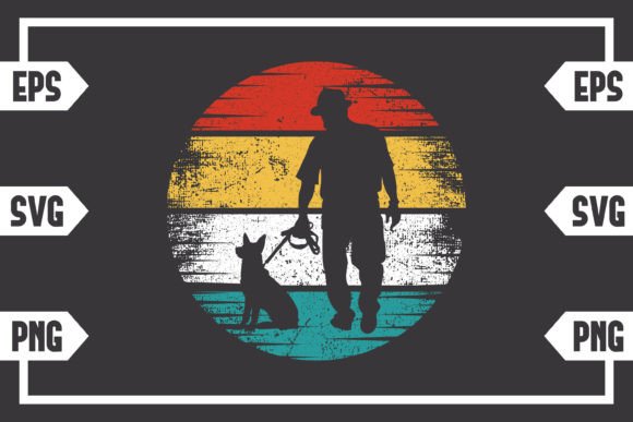Grunge Retro Guy with Dog