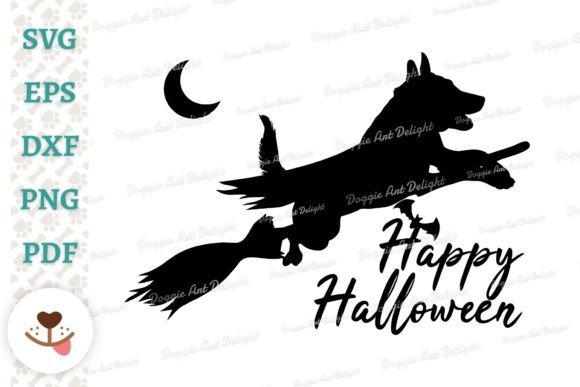 Halloween Dog Riding Broom Malinois