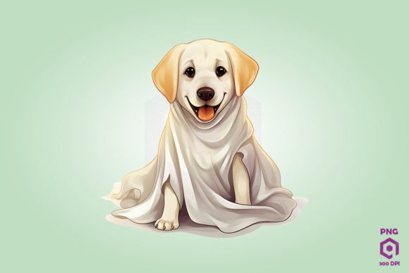 Labrador Retriever in Ghost Costume 1