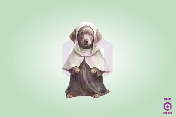 Labrador Retriever Wearing Nun Clothing