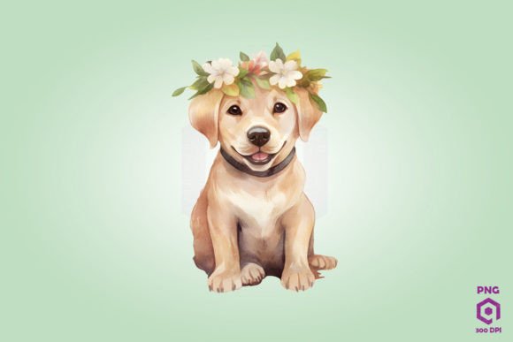 Labrador Retriever with Head Wreath