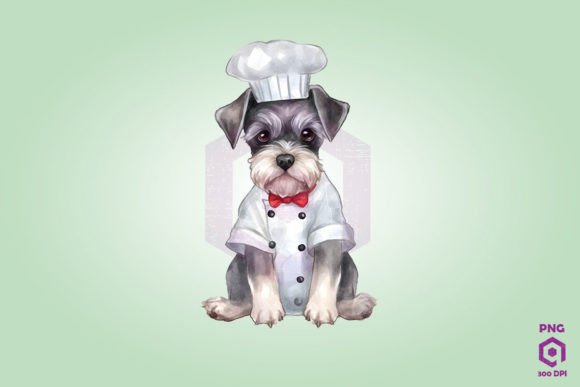 Miniature Schnauzer Wearing Chef Suit