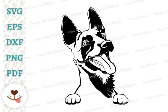 Peeking Belgian Malinois Puppy Svg Png