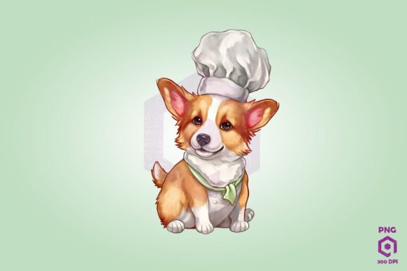 Pembroke Welsh Corgi Wearing Chef Suit