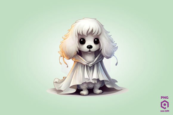 Poodle in Ghost Costume