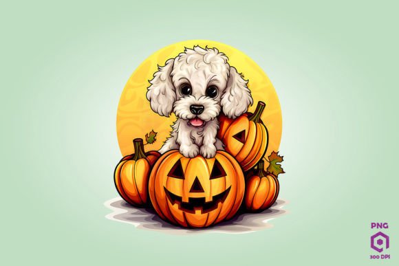 Poodle Inside Huge Pumpkin