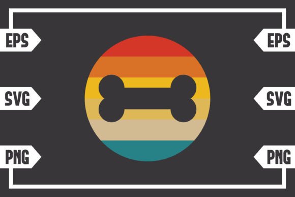 Retro Circle Dog Bone