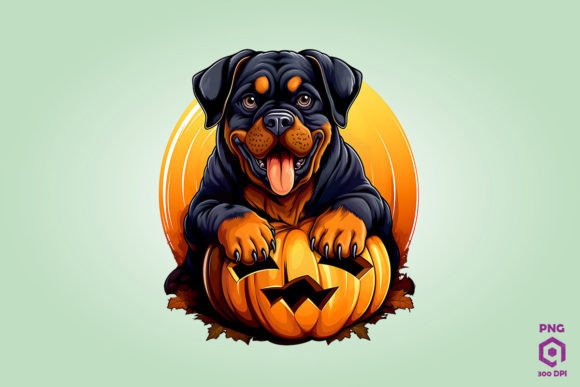Rottweiler Inside Huge Pumpkin 1
