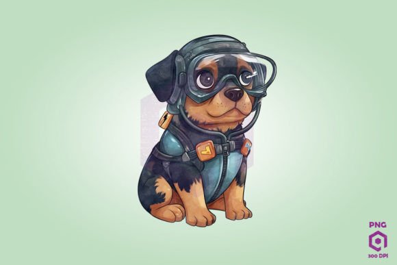 Rottweiler Wearing Diving Suit