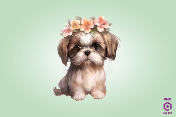 Shih Tzu with Head Wreath